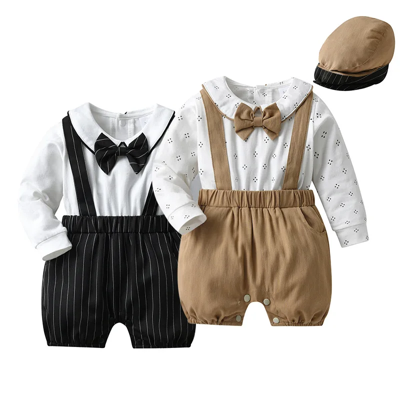 

Baby Boys Romper Summer Autumn Infant Newborn Boys One-pieces Jumpsuit Long Sleeve Bow Baby Bodysuits Clothes Outfits