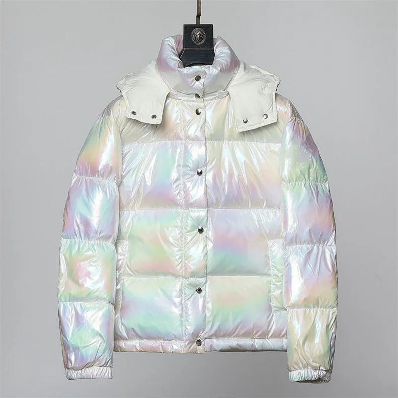 

Fashion Hooded Jackets Knitted Sweater and 90% White Duck Down Patchwork Spring Coats Women Casual Outerwear