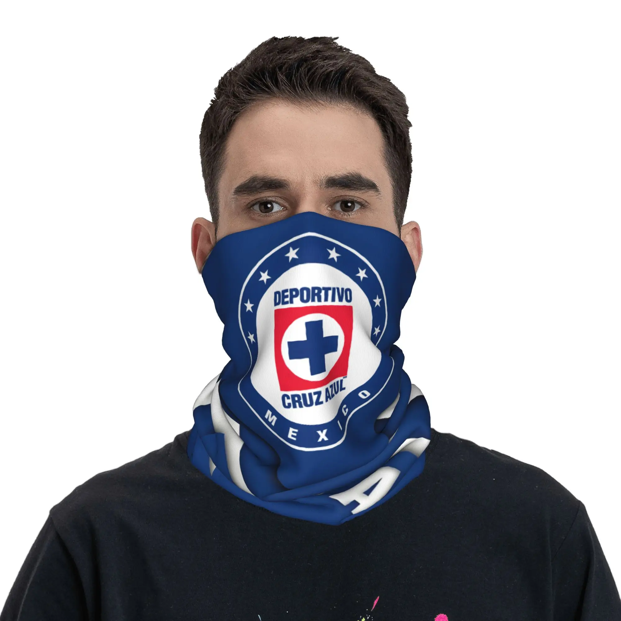 Фото Мексиканский футбольный клуб Футбол FC Cruz Azul Зимняя повязка на голову для женщин и мужчин Лыжный велосипедный шарф-труба Бандана для лица Гетры №4