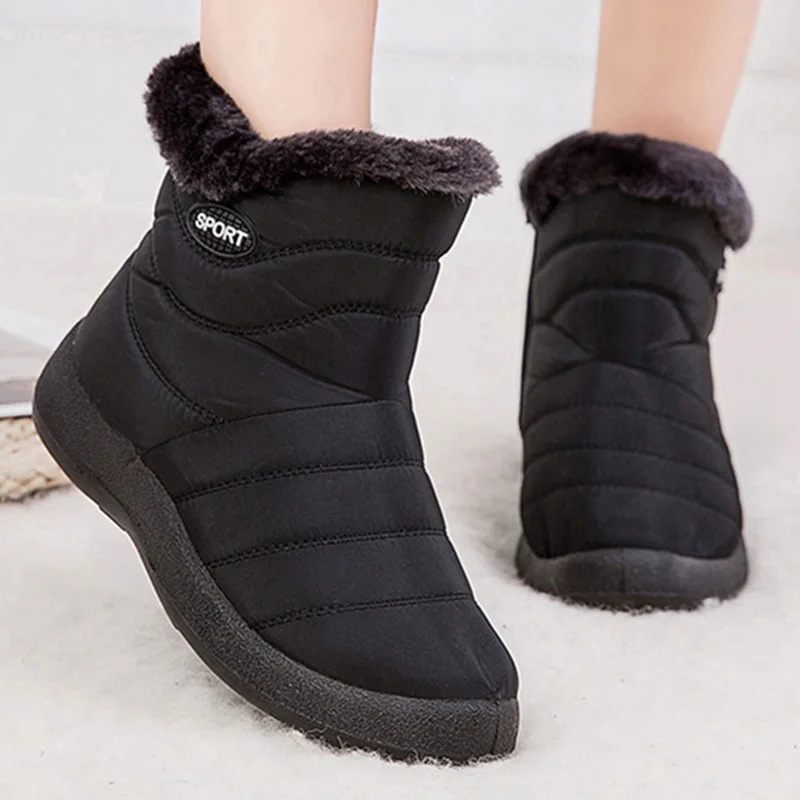 Women Boots Waterproof Snow Boots Female Plush Winter Boots Women Warm Ankle Botas Mujer Winter Shoes Woman Plus Size 43