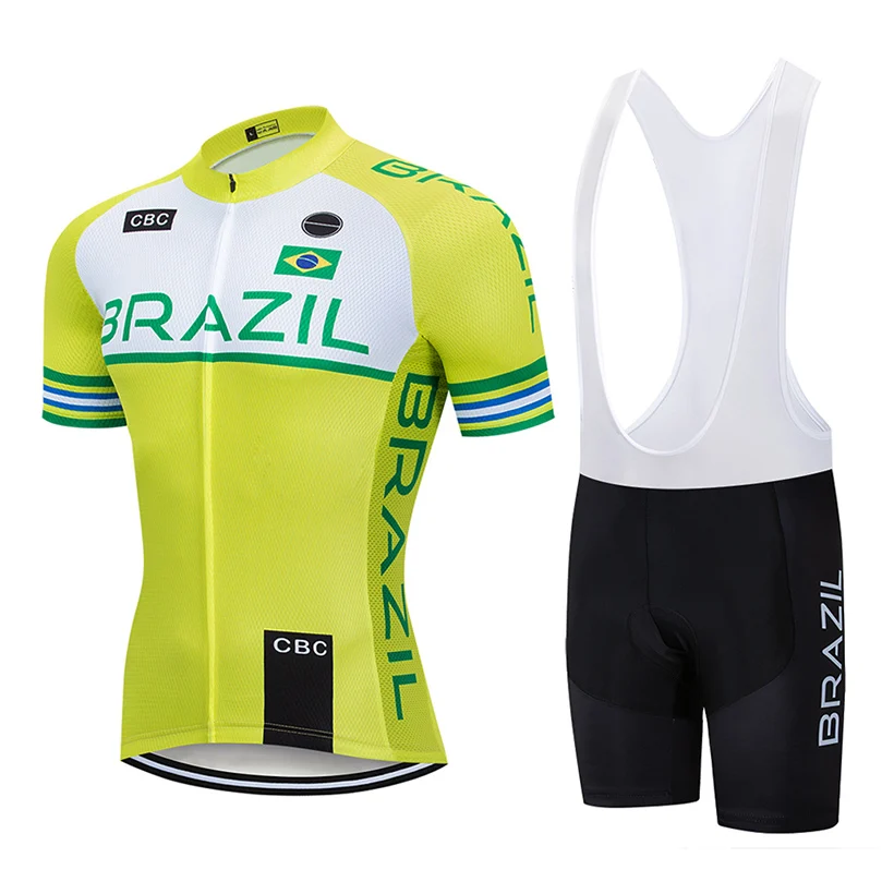 

Лето 2021 Команда Бразилии Велоспорт Джерси комплект 9D велосипедные шорты костюм Ropa Ciclismo мужская летняя быстросохнущая велосипедная одежда ...