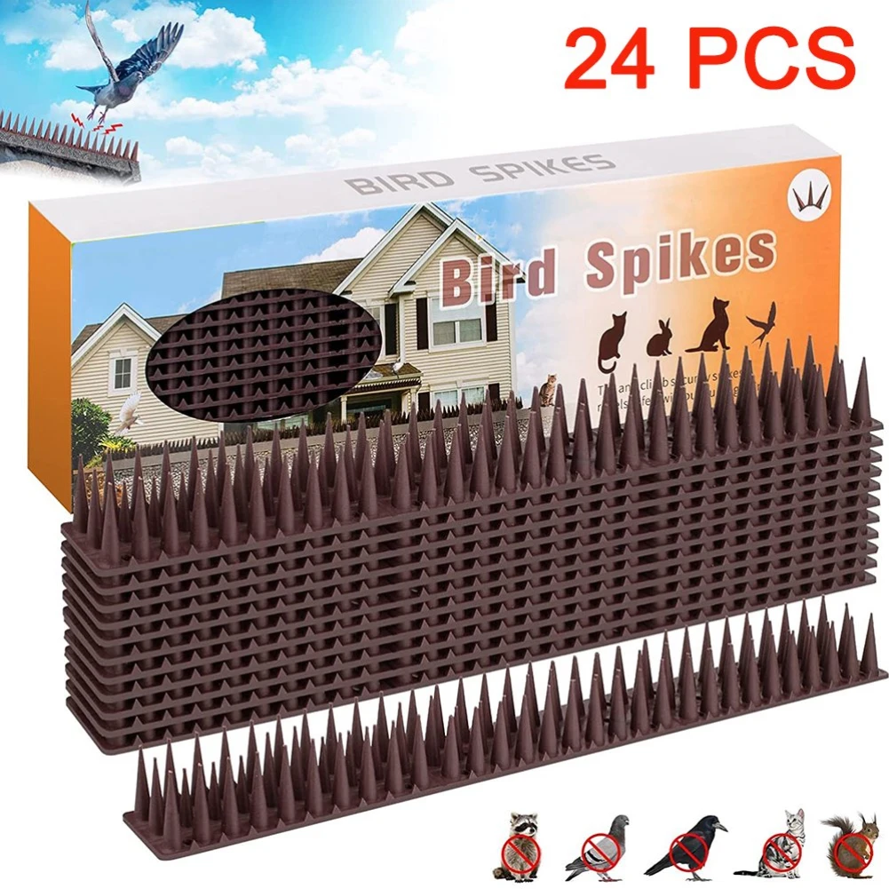 24pcs Factory For Outside Railing Yard Roof Plastic Deterrent Security Anti Pigeon Protective Garden Bird Spike Cat Squirrel