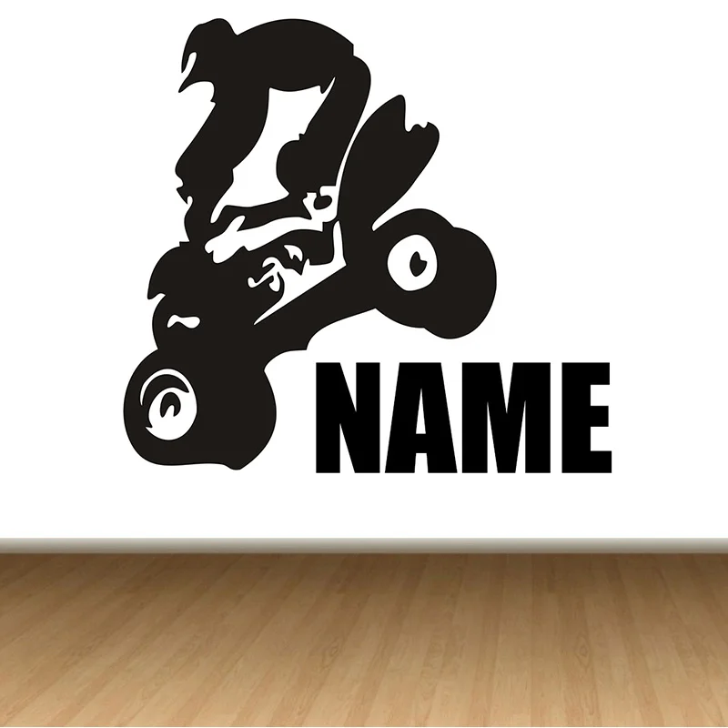 Мини-мотовездеход, детский мотоцикл, персонализированный дизайн, настенная наклейка, Виниловая наклейка, домашний декор для детского сада