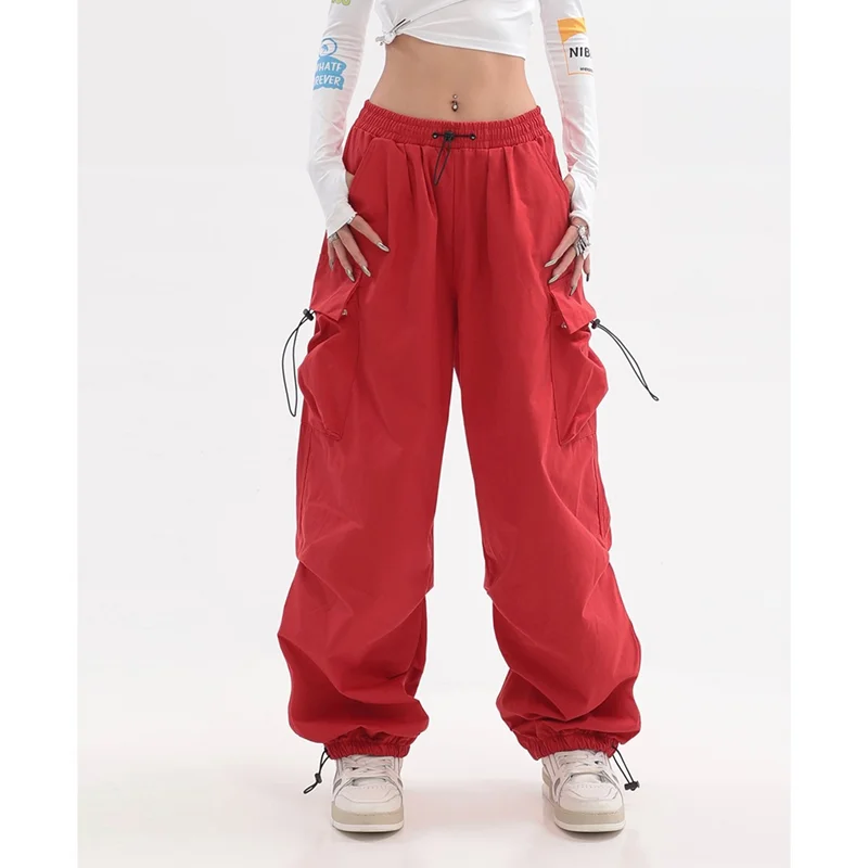 

Y2K женская уличная одежда Techwear карго корейский Харадзюку парашютные тренировочные брюки для мужчин спортивные штаны с широкими штанинами джоггеры брюки одежда