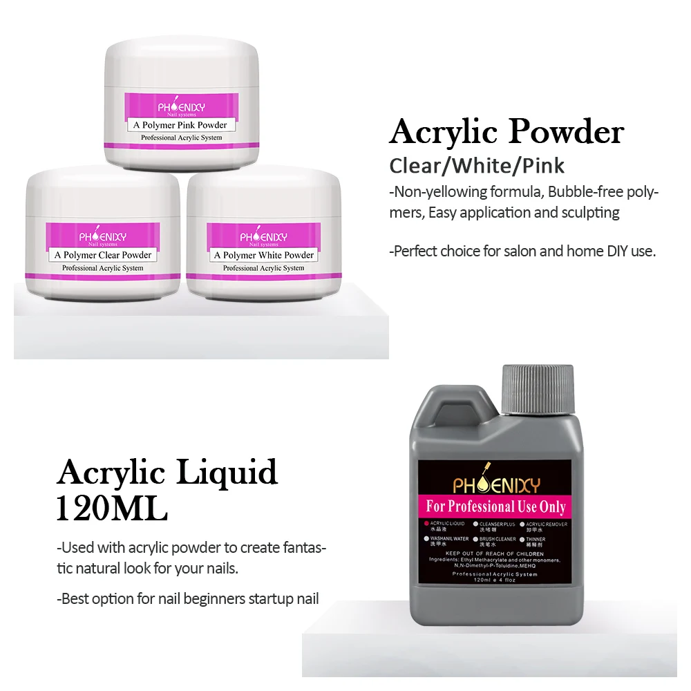 Акриловый Набор для ногтей профессиональный набор маникюра блестящий женский