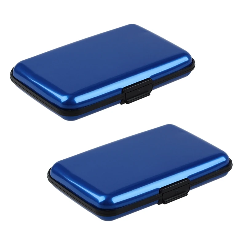 

2 х Водонепроницаемый Бумажник для визиток и кредитных карт, Алюминиевый металлический чехол (случайный цвет)