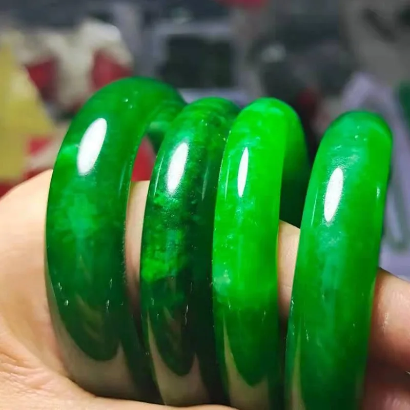 

Натуральный зеленый нефритовый браслет, Женский лечебный драгоценный камень, Изящные Ювелирные изделия, подлинный японский нефрит из Мьянмы с сертификатом