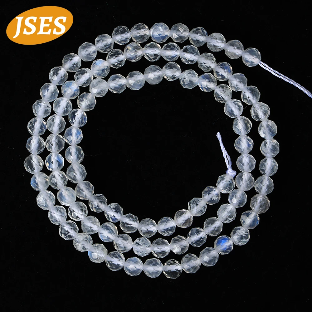 Натуральный лунный камень без черного пятна граненые бусины для изготовления