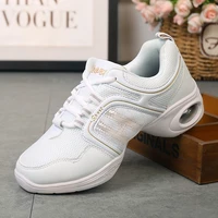 womens dancing shoes fitness lightweight air cushion breathable casual female walking trainers lace up increasing height