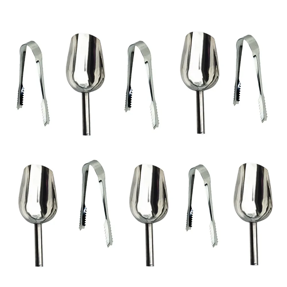 

5/10Pcs/Set Stainless Steel Kitchen Tongs Candy Bar BBQ Grilling Tong Ice Sugar Scoops Candy Salad Tools Home Kitchen Tools New