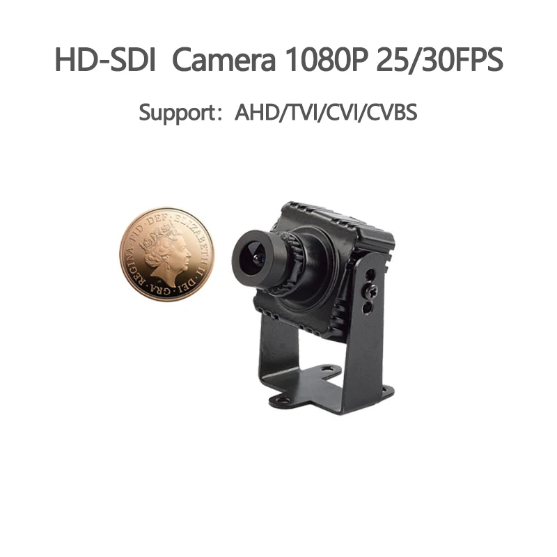 Мини-фотокамера HD-SDI Digital HD 3,6 мм/3,7 мм AHD/TVI/CVI/CVBS камера 1080P25/30 FPS с низкой задержкой