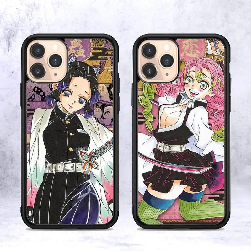 

Demon Slayer Blade Comic Postcard Phone Case Silicone PC+TPU Case for iPhone 11 12 13 Pro Max 8 7 6 Plus X SE XR Hard Fundas