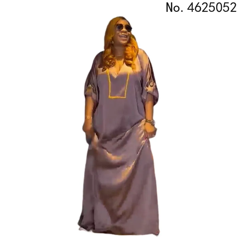 

Лето 2022, модное Африканское женское платье с коротким рукавом и V-образным вырезом, длинное платье, африканские платья для женщин, африканск...