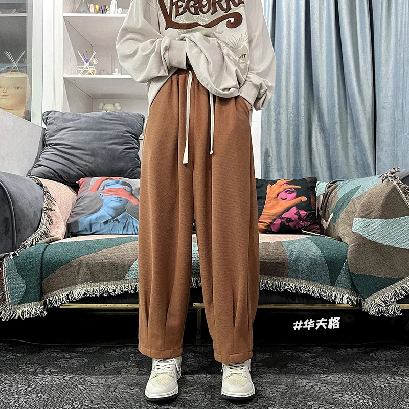 

4 Color Plaid Casual Pants Men Fashion Oversized Wide Leg Pants Men Streetwear Korean Loose Straight Pants Mens Joggers Trousers