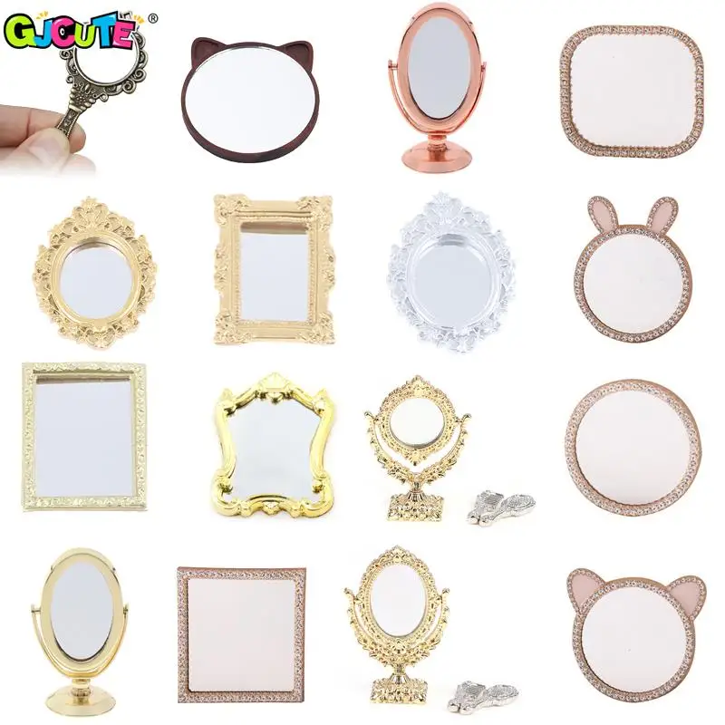 

1/12 Dollhouse Miniature Frame Accessories Miniature Mirror Wall Room Mirrors Furniture Toy Kids Doll House Decoration Mirror