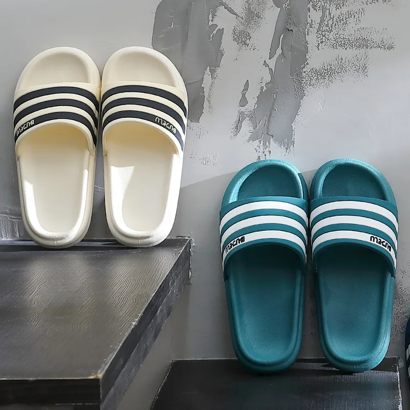 Woman Home Slippers summer Simple Sandals convenient striped anti-slip indoor outdoor beach soft comfy Non Slip basic 2023 new