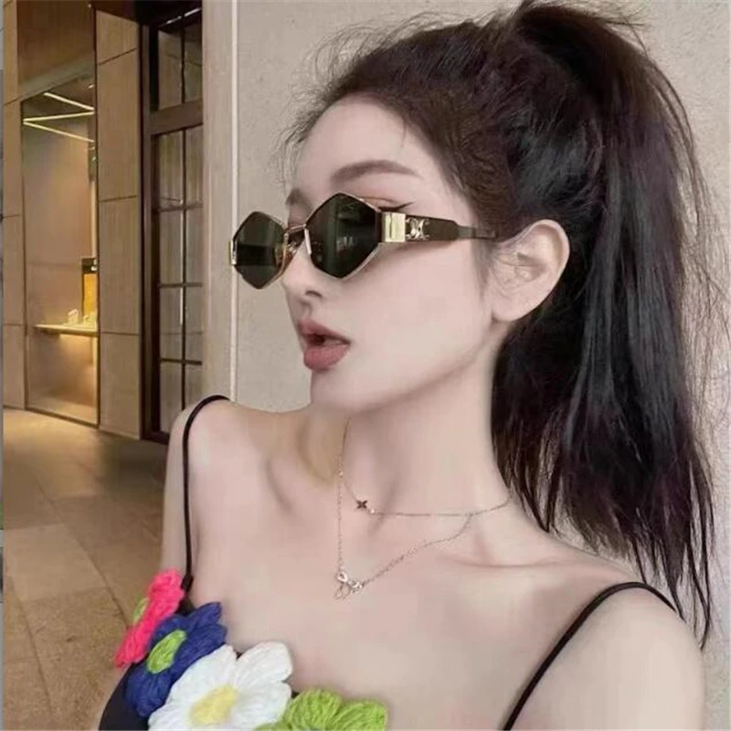 2024 металлические бриллиантовые солнцезащитные очки унисекс зеркальные