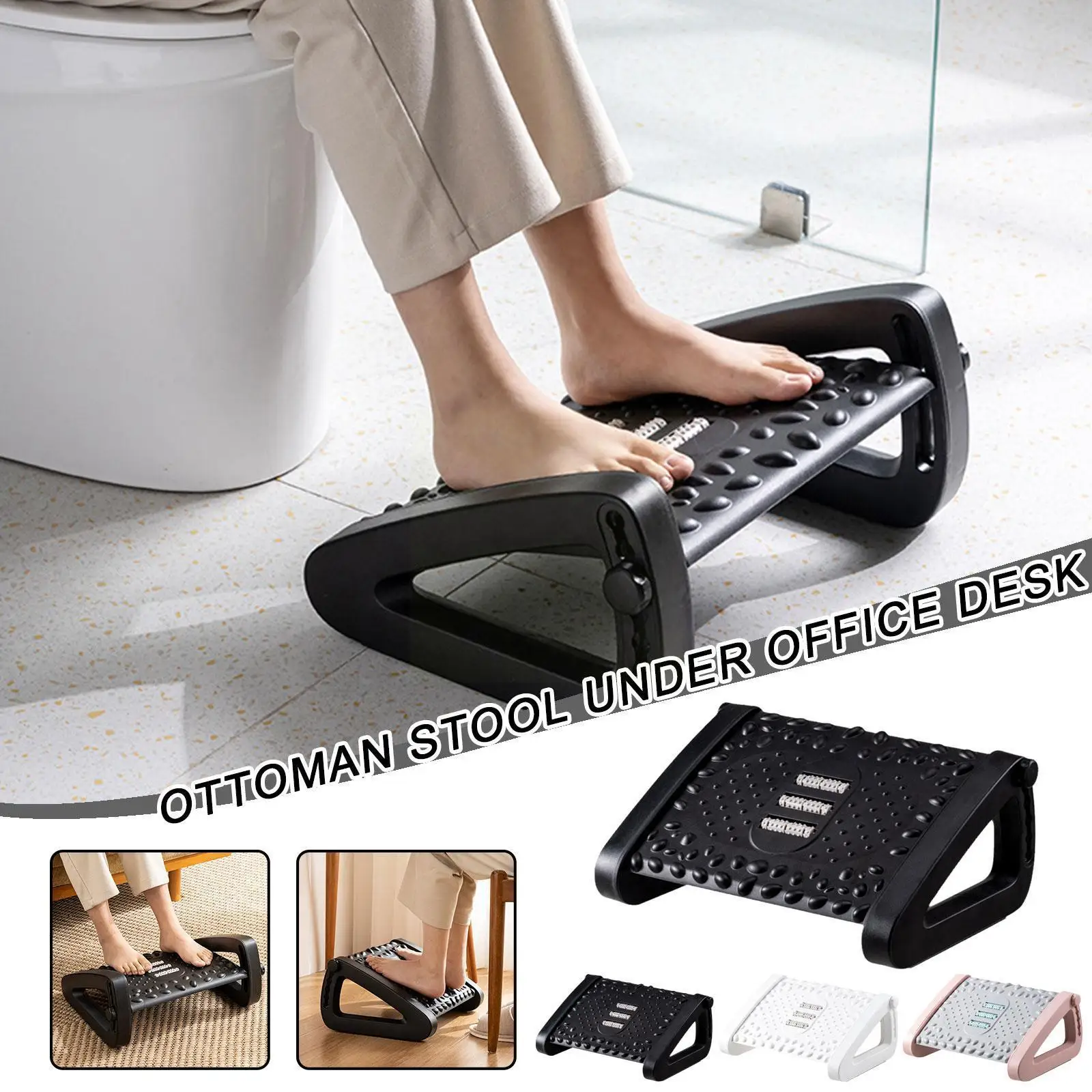 

Adjustable footrest for Under Desk Office Footrest Massage Rollers Work Footrests Comfort Solemassage FootRest Q1V3