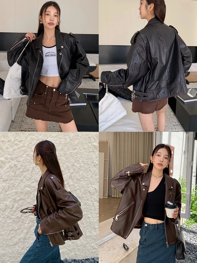 Европейские товары американский винтаж осень 2024 новое пальто из овчины