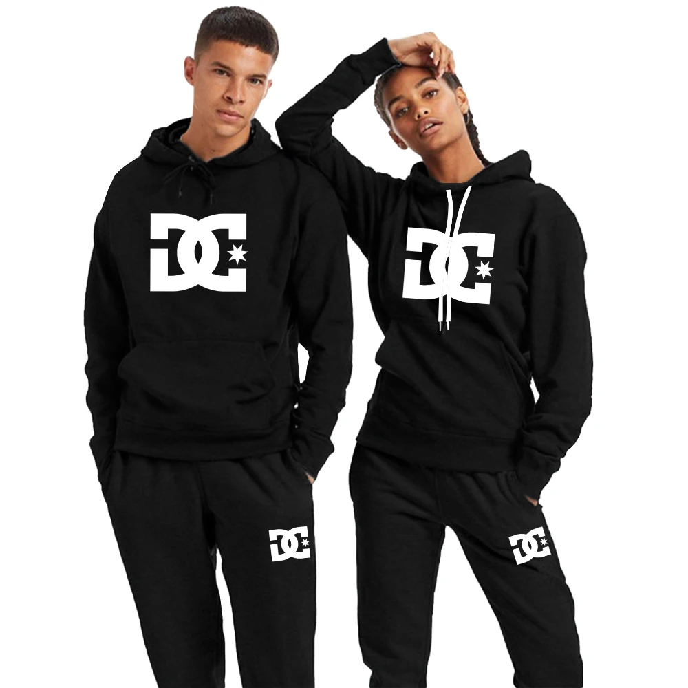 

Couple Tracksuit Fashion Print Sweatshirt and Sweatpant 2 Pieces Lovers Casual Sport Outfit Men Women Hoodie Suit Clothing