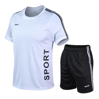 2 pcsset mens tracksuit gym fitness badminton sports suit clothes 2223 running jogging sport wear exercise workout clothing