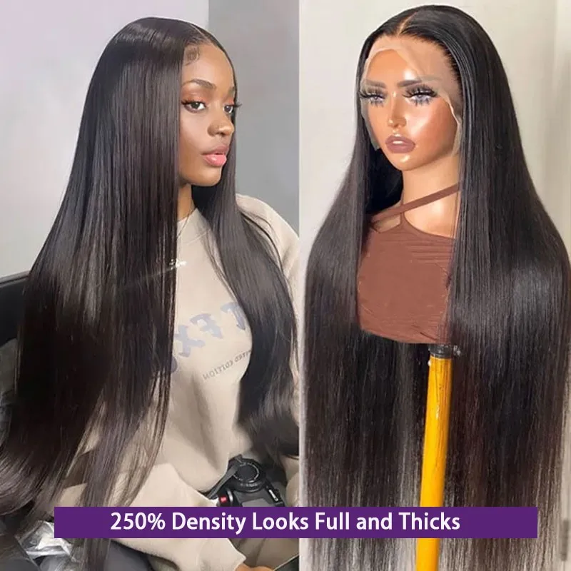 250 Density Hd Lace Frontal Wig 40inch Bone Straight Human Hair Wigs Straight Lace Front Wigs Human Hair 13x4 Lace Frontal Wig