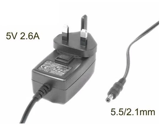 

Laptop Power Adapter 3A-154WP05, 5V 2.6A, Barrel 5.5/2.1mm, UK 3-Pin Plug