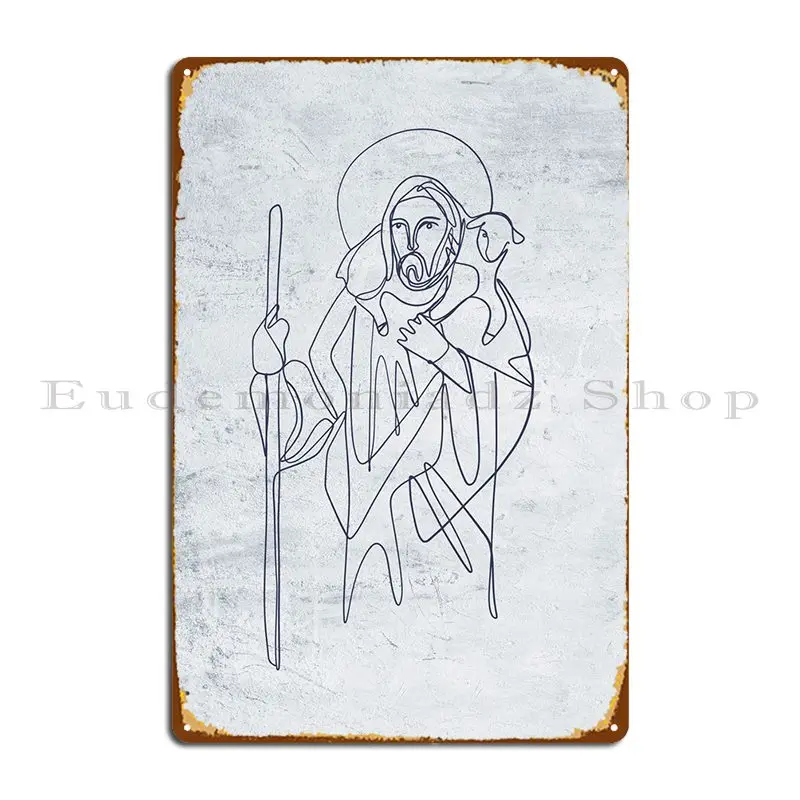 Металлический знак «хороший пастушья» с Иисусом Христа Металлический знак «хороший пастушья» с Иисусом Христа