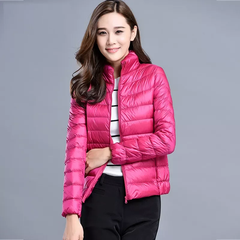 Winter Women Ultralight Thin Down Jacket 90% White Duck Down Hooded Jackets Long Sleeve Warm Coat Parka Female Portable Outwear