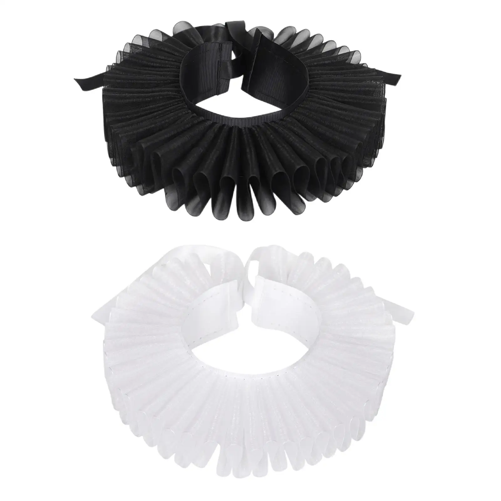 

Gothic Tulle Ruffle Collar Elizabethan Ruffle Neck Collar False Collar for Night Club Daily Wear New Years Eve Women Costume