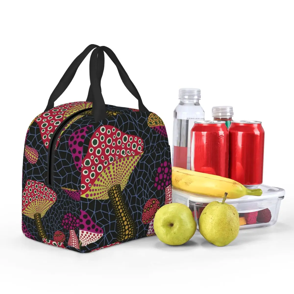 Изолированные сумки для обеда Yayoi Kusama на заказ пикника открытом воздухе