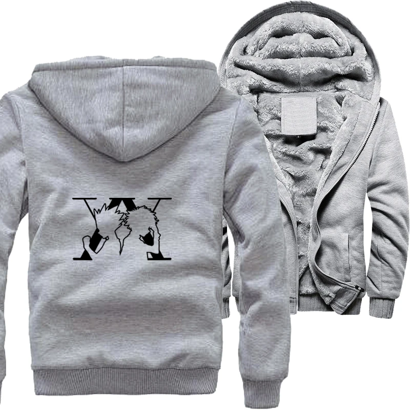 

Winter Camouflage Jacket Fleece Hooded Hunter X Hunter Hxh Hunterxhunter Japanese Anime Harajuku Hoodies Sweatshirt Zipper Coats
