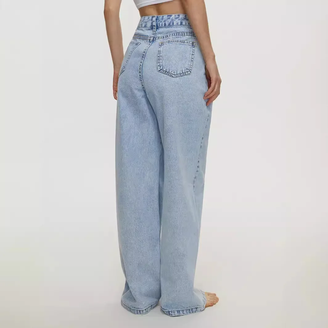 Женские джинсовые брюки с высокой талией