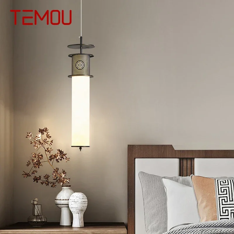 Современная Подвесная лампа TEMOU Художественная Люстра для столовой спальни