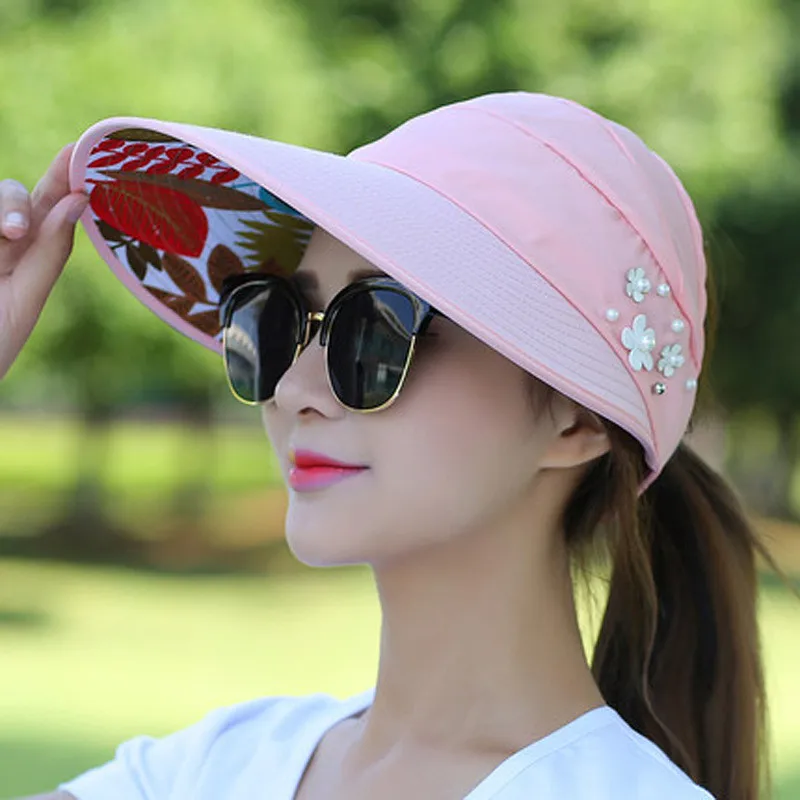 

Parasol Plage Soleil Summer Sun Hats Women Foldable UV Protection Visor Suncreen Floppy Cap Femme Outdoor Beach Hat