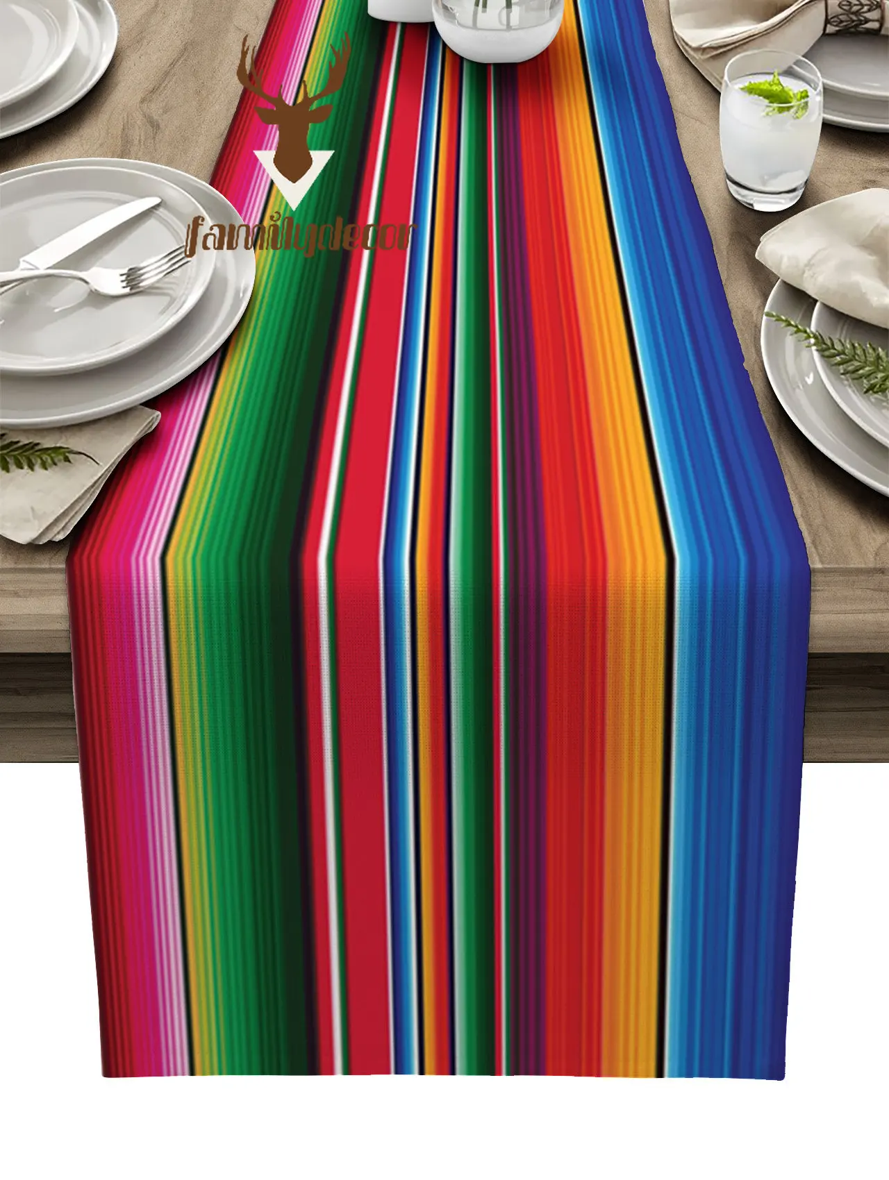 

Colorful Mexican Stripes Table Runners Kitchen Runner Dinning Wedding Table Decoration Coffee Table Rustic Home Tablecloth