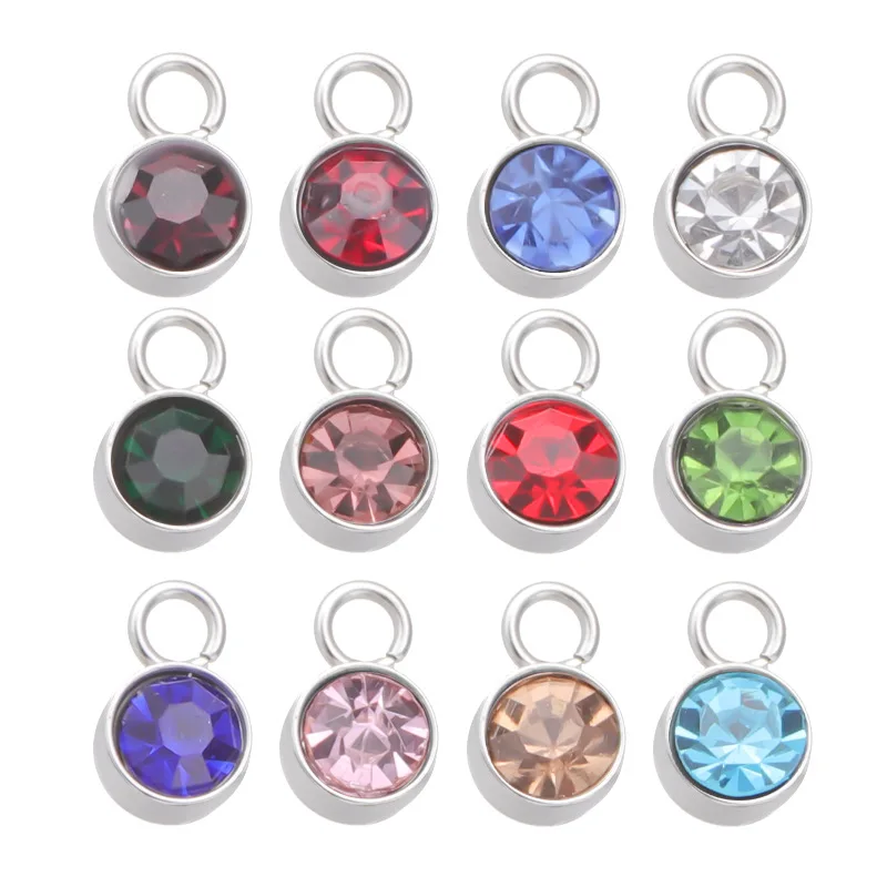 

Камни-подвески из нержавеющей стали, 12 шт./лот, 12 месяцев, 6 мм