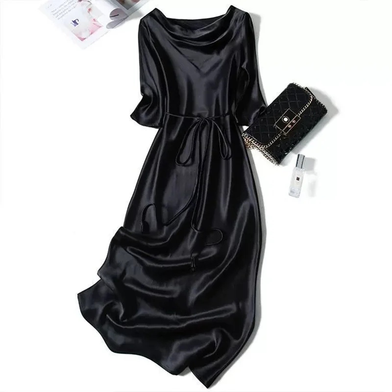 Шифоновое платье с принтом новые женские ретро платья-рубашки коротким рукавом и