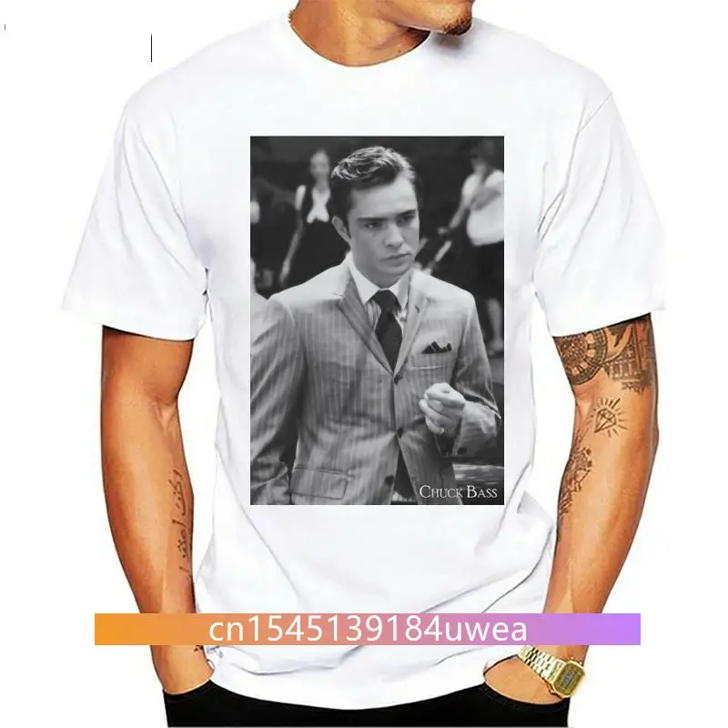 Chuck Bass Gossip Girl Ed Westwick Unisex Cotton White T-Shirt Wsn50 Loose Plus Size? Tee Shirt