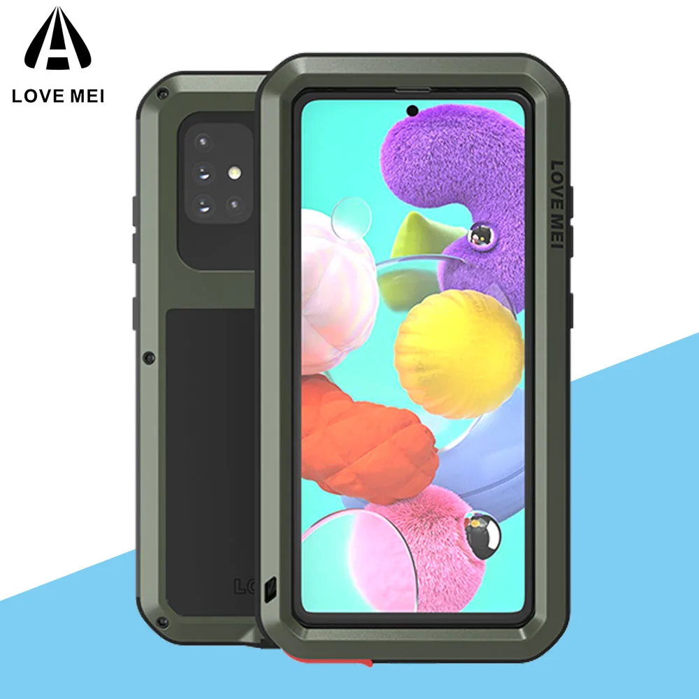 

For Samsung Galaxy A51 A71 A72 A52 A30 A40 A50 A70 S21 HUAWEI P30 Case LOVEMEI Shock Dirt Proof Water Resistant Metal Armor