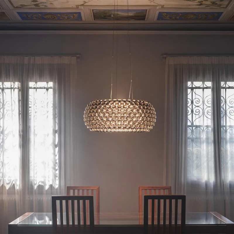 

Современные акриловые подвесные светильники для гостиной, люстры для столовой, Фоскарини кабоче Dia35/50/65 см, прозрачные зеркальные украшения