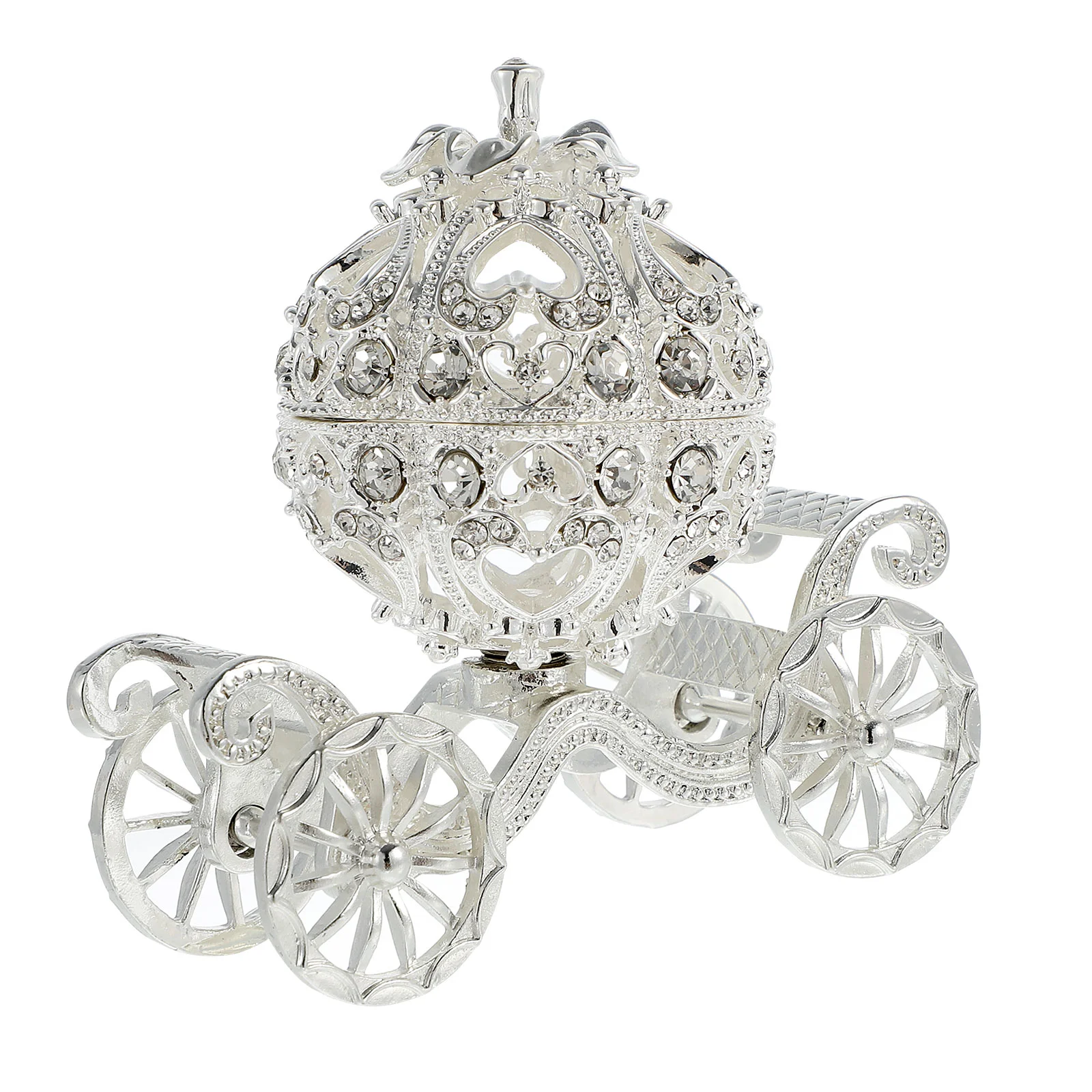 

Pumpkin Car Decoration Trinket Box Glass Jewelry Carriage Adornment Display Shelf
