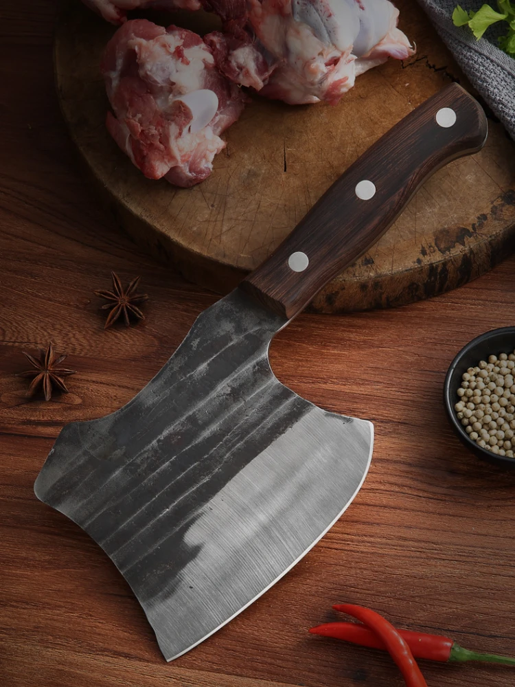 

Forged Chop Bone Butcher Knife Chopping Kitchen Knife Sharp Blade Thick Steady Butcher Meat Bone Cleaver Axe Cooking Tools
