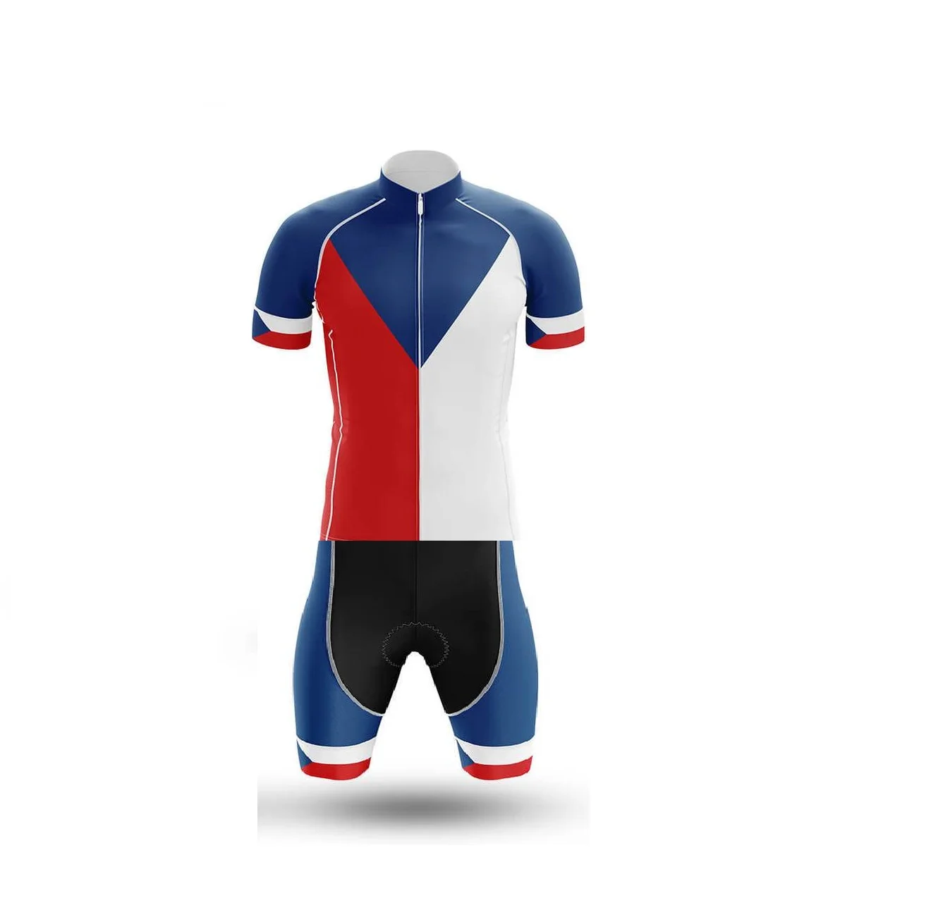 

LASER CUT MEN'S CYCLING WEAR CYCLING JERSEY BODY SUIT SKINSUIT WITH POWER BAND Czech Republic NATIONAL TEAM SIZE: XS-4XL