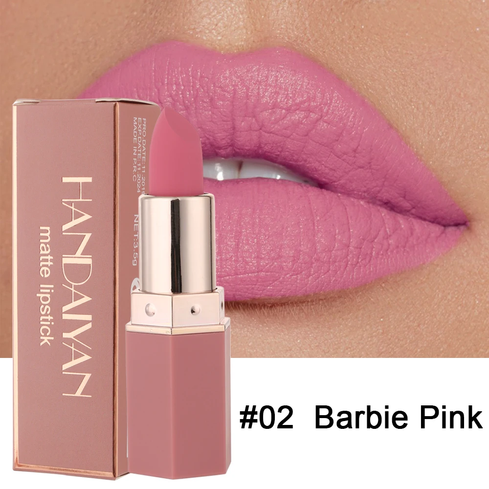 

6 Colors Nude Matte Lipstick Waterproof Long Lasting Lip Stick Rose Red Pink Velvet Nonstick cup Lipsticks Makeup Cosmetics