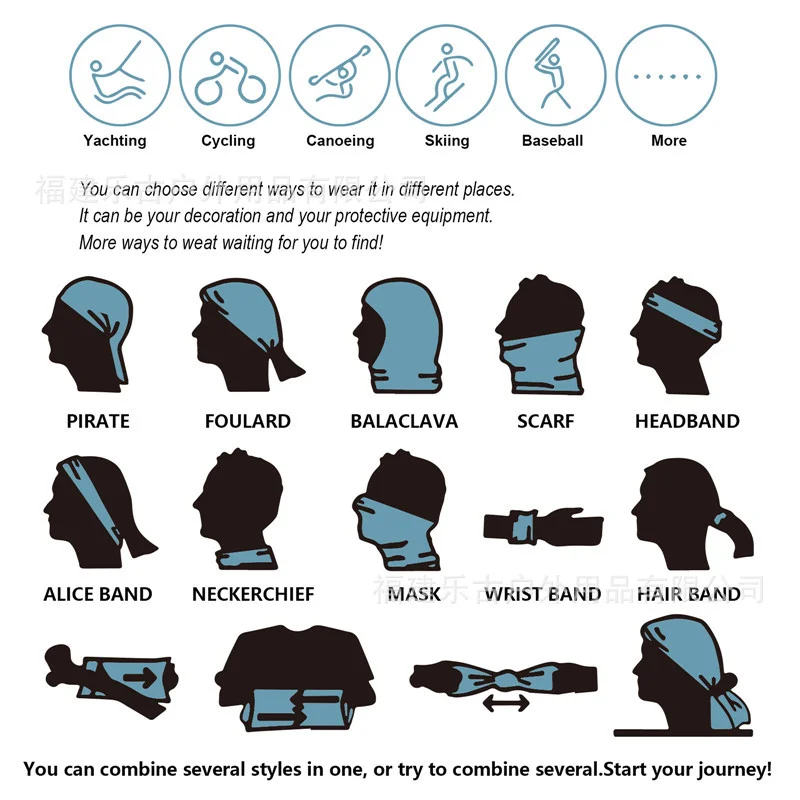 Новый многофункциональный шарф повязка на голову шейный камуфляжный бесшовный