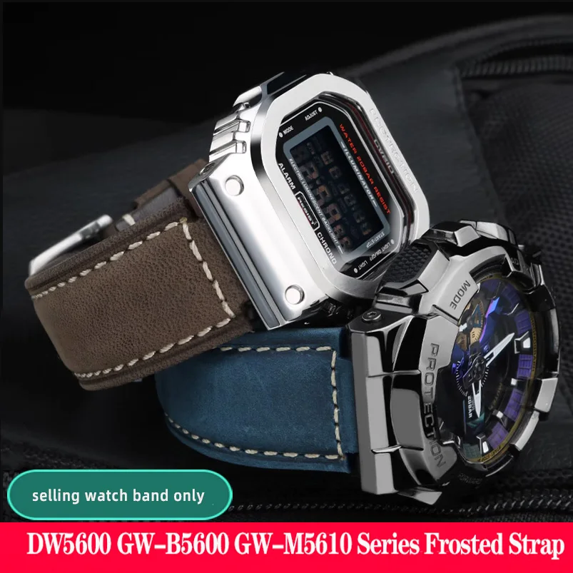 

Vintage Watch Band Strap For Ca-sio DW5600 DW-5600 GW-B5600 GW-M5610 GA 110 100 120 GA2100 Modified Frosted Leather Watchband