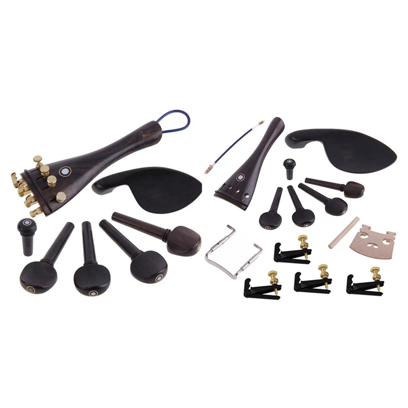 

2 комплекта, 4/4 черное дерево, детали для скрипки, колышки, набор кленовых мостов Chinrest