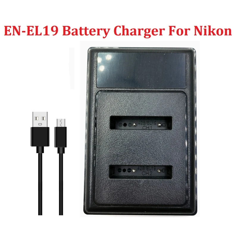 

Зарядное устройство EN-EL19 с ЖК-дисплеем и двумя USB-портами для цифровой камеры Nikon S3100 S3600 S3700 S4100 S4150 S4200 S4400 S5300