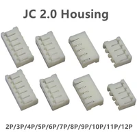 100pcs lot jc20 plastic shell plug housing 2 0mm pitch 2p 3p 4p 5p 6p 7p 8p 9p 10p 11p 12p connector